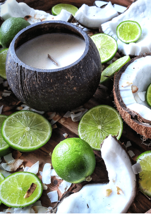 Coconut candle holder